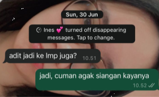 Tangkapan Layar First Chat